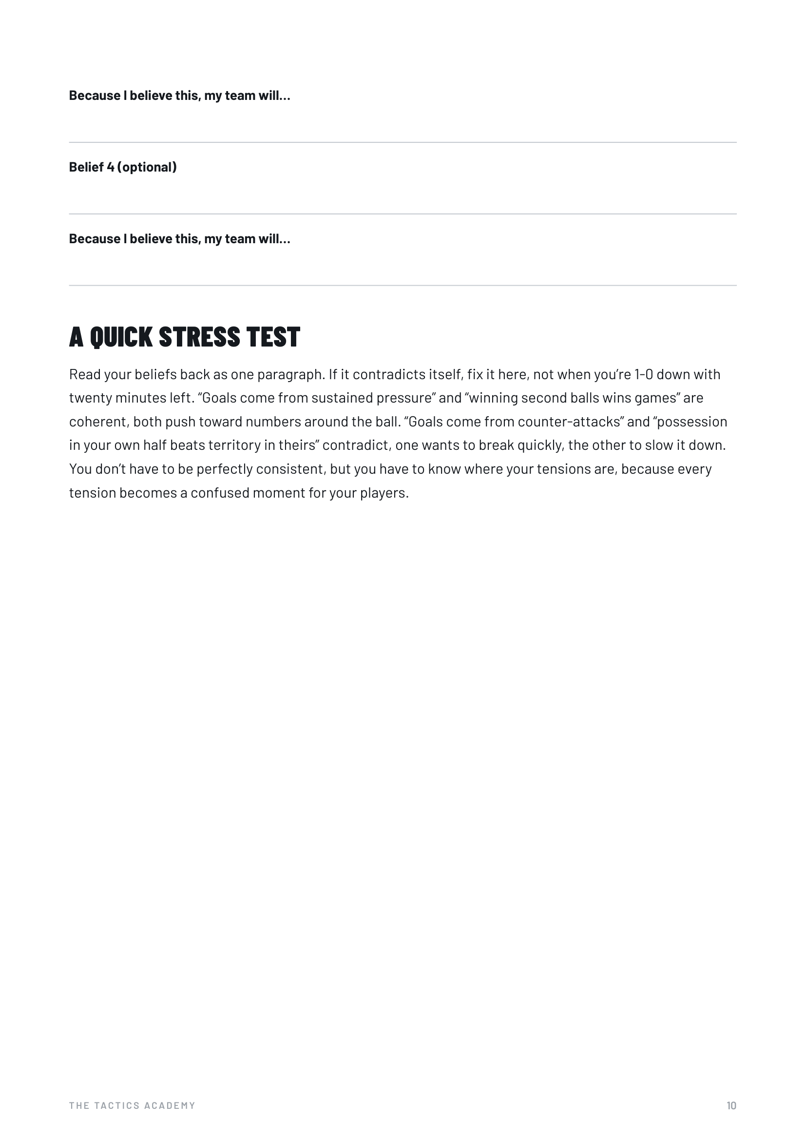 Workbook page: a quick stress test for your beliefs